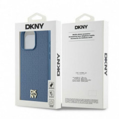 Kryt DKNY Pu Repeat Pattern Stack Logo na Apple iPhone 15 Pro Max MagSAFE  Modrý 