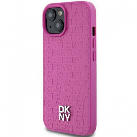 Kryt DKNY Pu Repeat Pattern Stack Logo na Apple iPhone 15 MagSAFE  Růžový