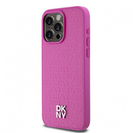 Kryt DKNY Pu Repeat Pattern Stack Logo na Apple iPhone 15 Pro Max MagSAFE  Růžový