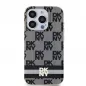 Kryt DKNY Checkered Pattern Printed Stripes na Apple iPhone 13 Pro MagSAFE  Černý 