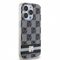 Kryt DKNY Checkered Pattern Printed Stripes na Apple iPhone 13 Pro MagSAFE  Černý 