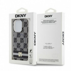 Kryt DKNY Checkered Pattern Printed Stripes na Apple iPhone 13 Pro MagSAFE  Černý 