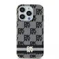 Kryt DKNY Checkered Pattern Printed Stripes na Apple iPhone 14 MagSAFE  Černý 