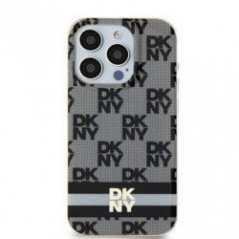 Kryt DKNY Checkered Pattern Printed Stripes na Apple iPhone 15 MagSAFE  Černý