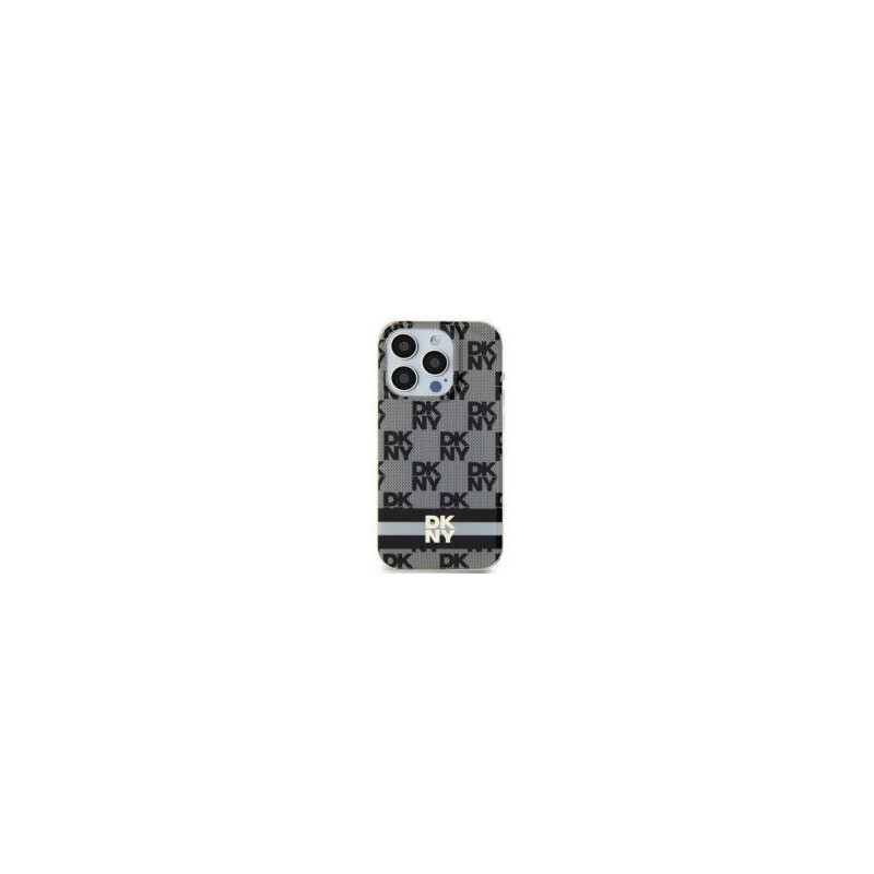 Kryt DKNY Checkered Pattern Printed Stripes na Apple iPhone 15 MagSAFE  Černý 