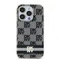 Kryt DKNY Checkered Pattern Printed Stripes na Apple iPhone 15 MagSAFE  Černý 