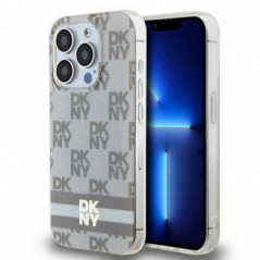 Kryt DKNY Checkered Pattern Printed Stripes na Apple iPhone 13 Pro MagSAFE  Béžový