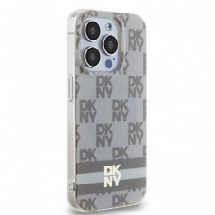 Kryt DKNY Checkered Pattern Printed Stripes na Apple iPhone 13 Pro MagSAFE  Béžový 