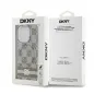 Kryt DKNY Checkered Pattern Printed Stripes na Apple iPhone 13 Pro Max MagSAFE  Béžový 