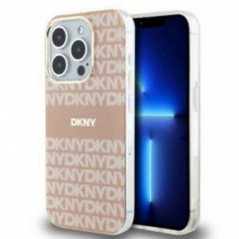 Kryt DKNY Repeat Texture Pattern Stripe na Apple iPhone 13 Pro Max MagSAFE  Růžový