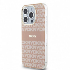 Kryt DKNY Repeat Texture Pattern Stripe na Apple iPhone 13 Pro Max MagSAFE  Růžový 