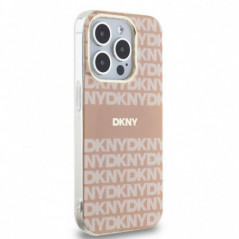 Kryt DKNY Repeat Texture Pattern Stripe na Apple iPhone 13 Pro Max MagSAFE  Růžový 