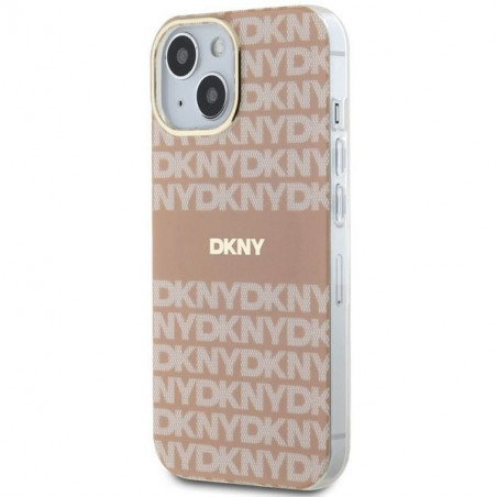 Kryt DKNY Repeat Texture Pattern Stripe na Apple iPhone 15 Plus MagSAFE  Růžový