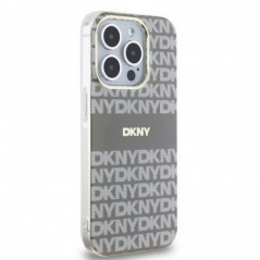 Kryt DKNY Repeat Texture Pattern Stripe na Apple iPhone 15 Pro MagSAFE  Béžový 