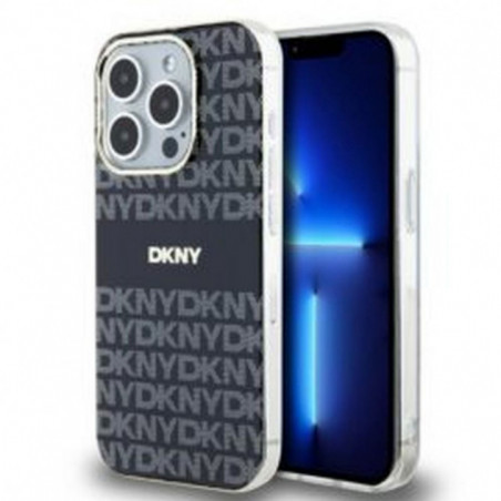 Kryt DKNY Repeat Texture Pattern Stripe na Apple iPhone 13 Pro MagSAFE  Černý