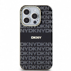 Kryt DKNY Repeat Texture Pattern Stripe na Apple iPhone 13 Pro MagSAFE  Černý 