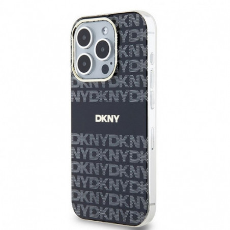 Kryt DKNY Repeat Texture Pattern Stripe na Apple iPhone 13 Pro Max MagSAFE  Černý