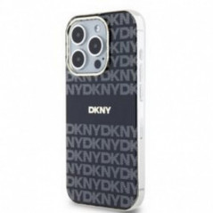 Kryt DKNY Repeat Texture Pattern Stripe na Apple iPhone 14 Pro MagSAFE  Černý