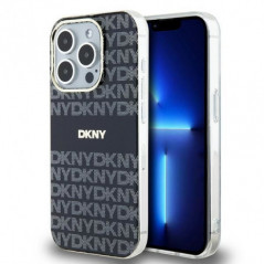 Kryt DKNY Repeat Texture Pattern Stripe na Apple iPhone 15 Pro MagSAFE  Černý