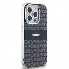 Kryt DKNY Repeat Texture Pattern Stripe na Apple iPhone 15 Pro MagSAFE  Černý 