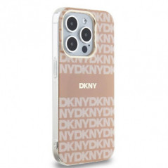 Kryt DKNY Repeat Texture Pattern Stripe na Apple iPhone 13 Pro MagSAFE  Růžový 