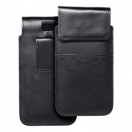 Univerzální pouzdro, Pouzdro na opasek ROYAL - Leather universal flap pocket na XIAOMI Redmi Note 10 Pro Max Černý