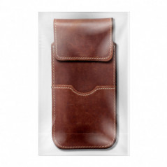 Univerzální pouzdro, Pouzdro na opasek ROYAL - Leather universal flap pocket na XIAOMI Redmi Note 10 Pro Max Hnědý 