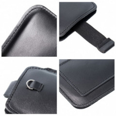 Univerzální pouzdro, Pouzdro na opasek ROYAL - Leather universal flap pocket na XIAOMI Redmi Note 10 Pro Max Černý 