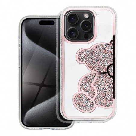 Kryt Teddy bear na Apple iPhone 15 Pro Růžový