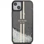 Kryt Guess Liquid Glitter Gold Stripes na Apple iPhone 15 Černý 