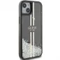 Kryt Guess Liquid Glitter Gold Stripes na Apple iPhone 15 Černý 