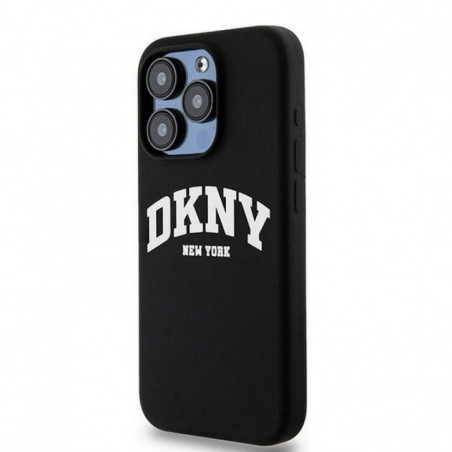 Kryt DKNY Silicone White Arch Logo na Apple iPhone 13 Pro MagSAFE  Černý