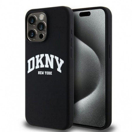 Kryt DKNY Silicone White Arch Logo na Apple iPhone 13 Pro Max MagSAFE  Černý