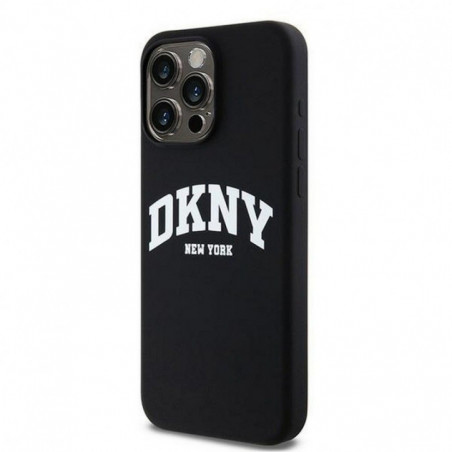 Kryt DKNY Silicone White Arch Logo na Apple iPhone 13 Pro Max MagSAFE  Černý