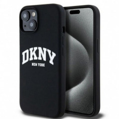 Kryt DKNY Silicone White Arch Logo na Apple iPhone 14 MagSAFE  Černý