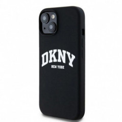 Kryt DKNY Silicone White Arch Logo na Apple iPhone 14 MagSAFE  Černý 