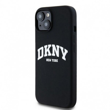 Kryt DKNY Silicone White Arch Logo na Apple iPhone 14 MagSAFE  Černý