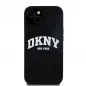 Kryt DKNY Silicone White Arch Logo na Apple iPhone 14 MagSAFE  Černý 