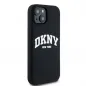 Kryt DKNY Silicone White Arch Logo na Apple iPhone 14 MagSAFE  Černý 