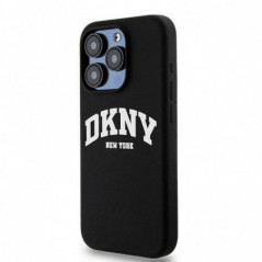 Kryt DKNY Silicone White Arch Logo na Apple iPhone 14 Pro MagSAFE  Černý