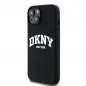 Kryt DKNY Silicone White Arch Logo na Apple iPhone 15 MagSAFE  Černý 