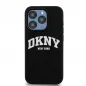 Kryt DKNY Silicone White Arch Logo na Apple iPhone 15 Plus MagSAFE  Černý 