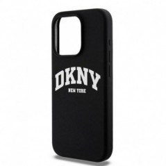 Kryt DKNY Silicone White Arch Logo na Apple iPhone 15 Plus MagSAFE  Černý 