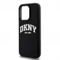 Kryt DKNY Silicone White Arch Logo na Apple iPhone 15 Plus MagSAFE  Černý 