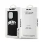 Kryt DKNY Silicone White Arch Logo na Apple iPhone 15 Pro MagSAFE  Černý 