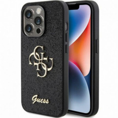 Kryt Guess Fixed Glitter Big 4G na Apple iPhone 15 Pro Černý