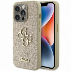 Kryt Guess Fixed Glitter Big 4G na Apple iPhone 15 Pro Zlatý