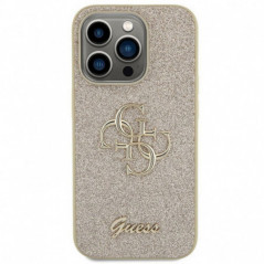 Kryt Guess Fixed Glitter Big 4G na Apple iPhone 15 Pro Zlatý 