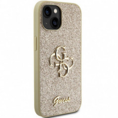 Kryt Guess Fixed Glitter Big 4G na Apple iPhone 15 Zlatý 