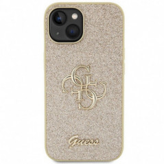 Kryt Guess Fixed Glitter Big 4G na Apple iPhone 15 Zlatý 